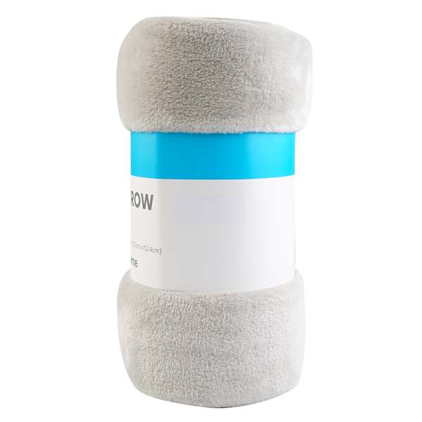 Light Grey Micro Plush Throw Blanket, 50x60
