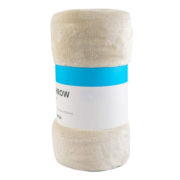 Natural Micro Plush Throw Blanket, 50x60
