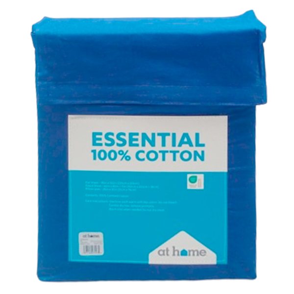 4-Piece Navy Blue 200 Thread Count Brushed Cotton Sheet Set, Queen