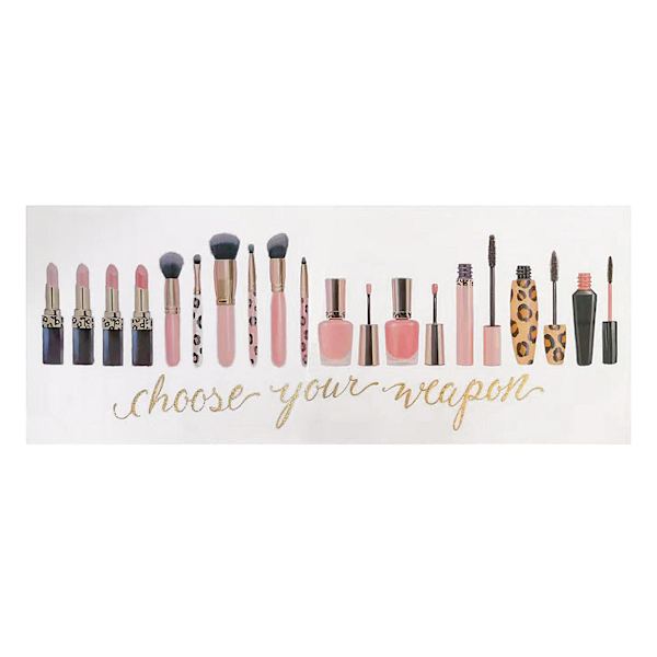 Choose Your Weapon Makeup Canvas Wall Art, 30x12