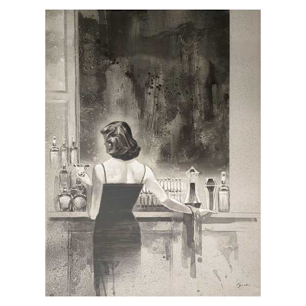 Lady At The Bar Canvas Wall Art, 30x40