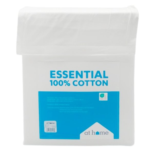 4-Piece White 200 Thread Count Brushed Cotton Sheet Set, Full