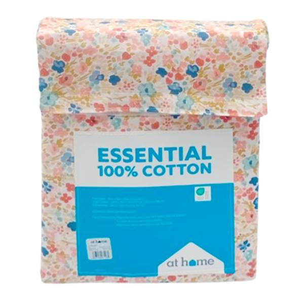 4-Piece Floral 200 Thread Count Brushed Cotton Sheet Set, Full