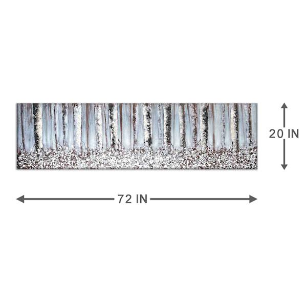 A Line of Tall Birches Enhanced Canvas Wall Art, 20x72