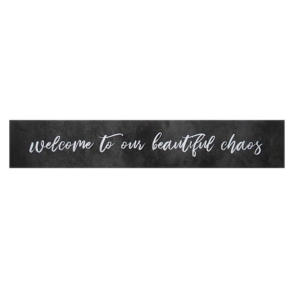 Welcome to Our Beautiful Chaos Canvas Wall Sign, 36x6