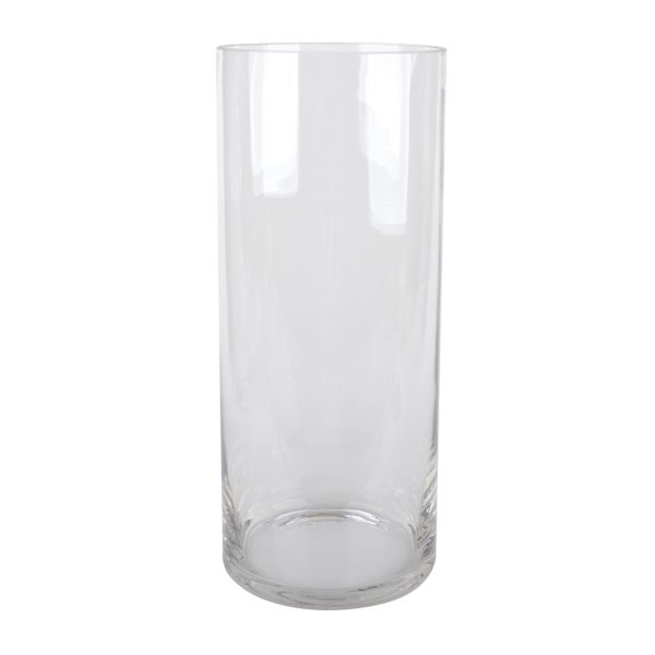 Clear Glass Cylinder Vase, 12"