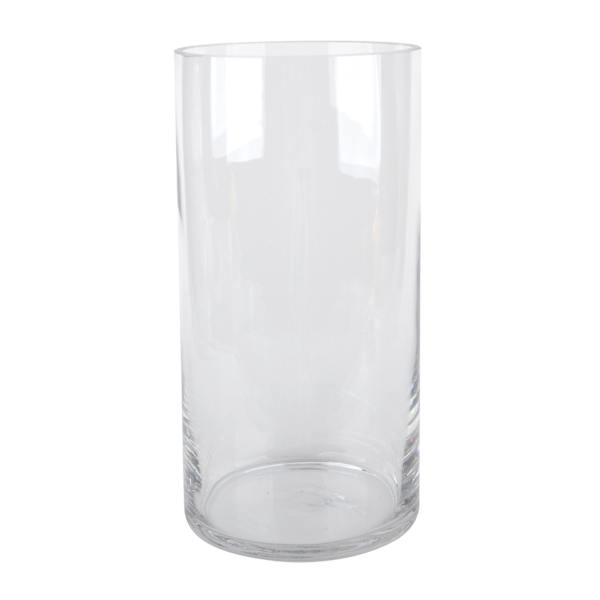 Clear Glass Cylinder Vase, 10"