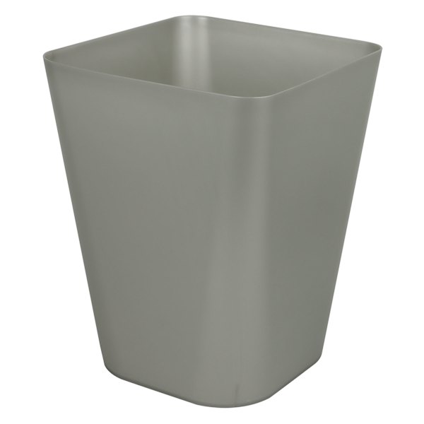 Silver Square Rim Wastebasket, 11.8"
