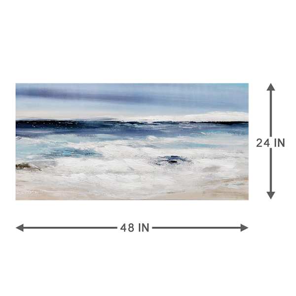Long Beach Embellished Canvas Wall Art, 48x24