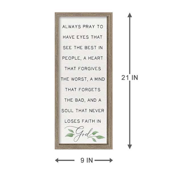Inspirational Life Panel I Framed Wall Sign, 9x21