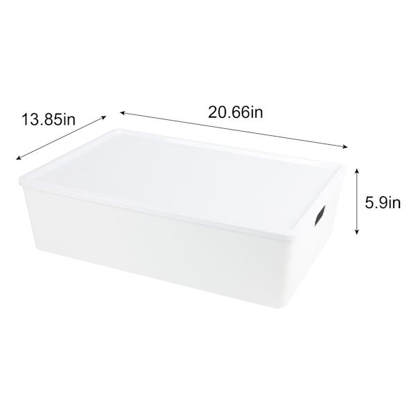 Lisse White Bin with Lid, 26l