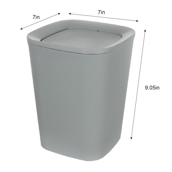 Grey Swing Top Trash Can, 5l