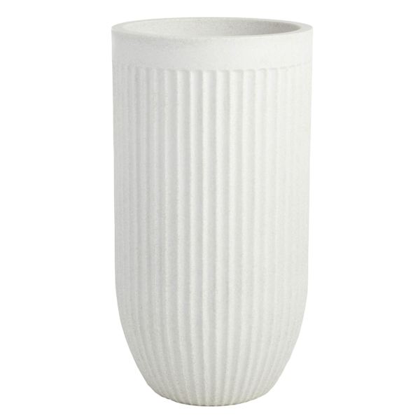 Japi Off-White Tall Fluted Outdoor Planter, Small