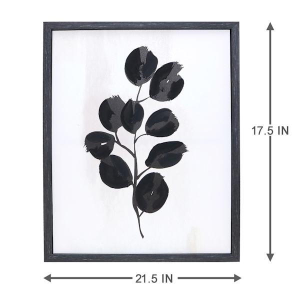 Found & Fable Framed Black Stem Botanical Canvas Wall Art, 17.5x21.5