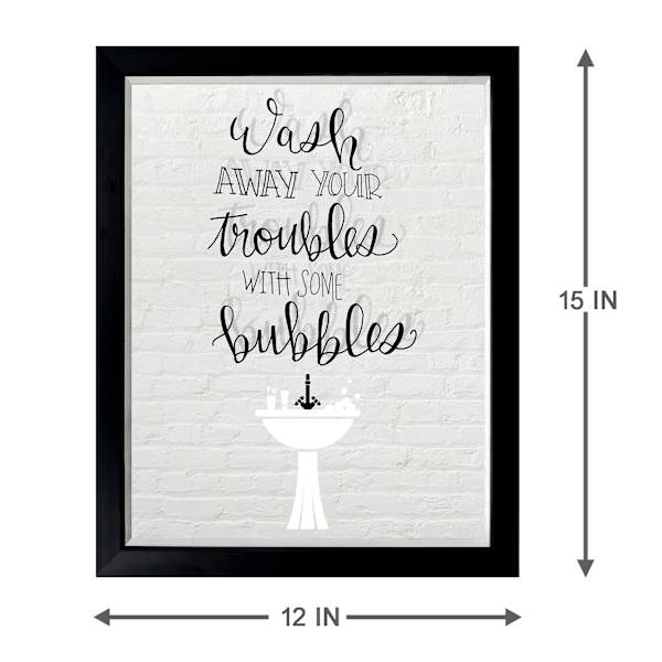Glass Framed Bathroom Print Wall Art, 12x15
