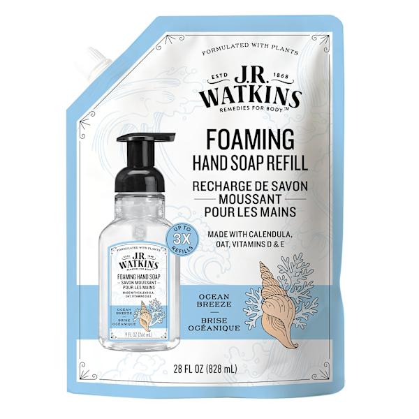 JR Watkins Ocean Breeze Foaming Hand Soap Refill, 28fl oz