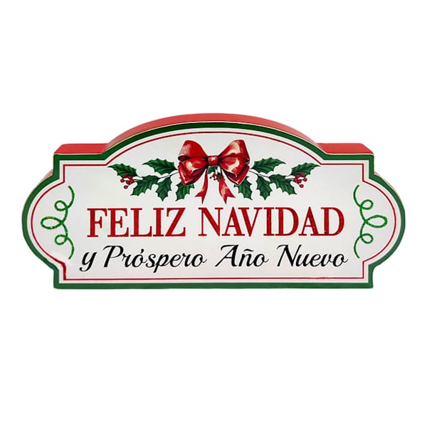 Classic Christmas Feliz Navidad Table Sign, 10"