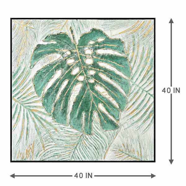 Found & Fable Framed Leaf Canvas Wall Art, 40"