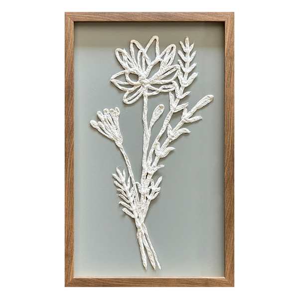 Providence Glass Framed Paper Flower Wall Art, 13x21