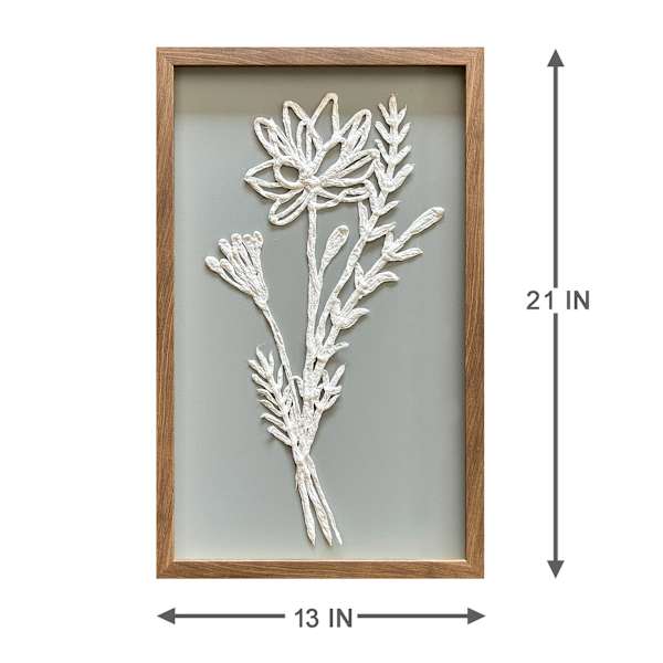 Providence Glass Framed Paper Flower Wall Art, 13x21