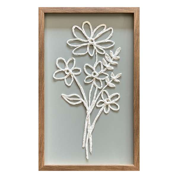 Providence Glass Framed Paper Flower Wall Art, 13x21