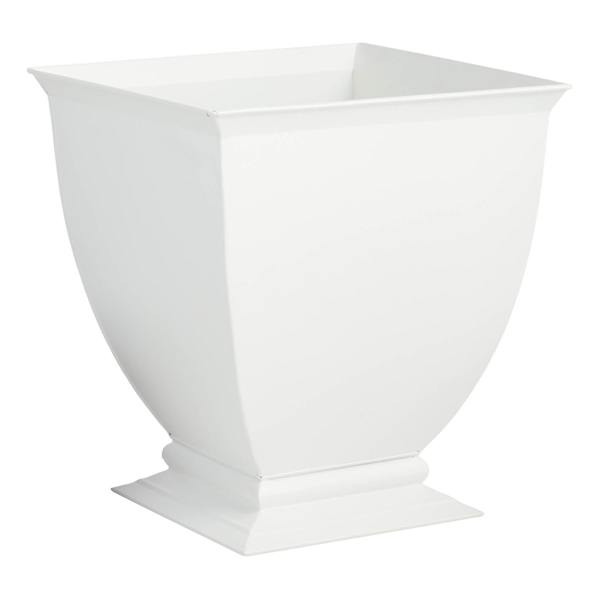 Providence Audrey White Metal Outdoor Planter, Medium