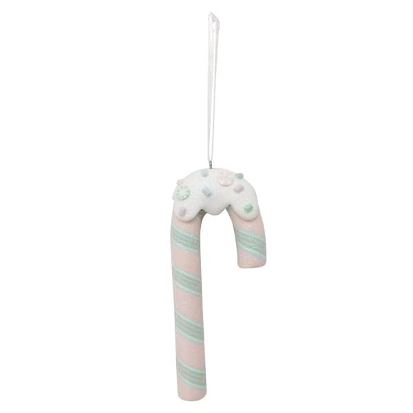 Mrs. Claus' Bakery Pastel Candy Cane Ornament, 5.4"
