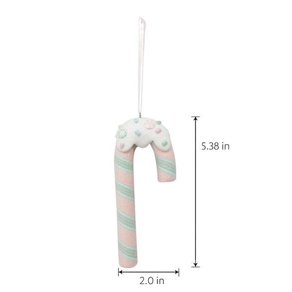 Mrs. Claus' Bakery Pastel Candy Cane Ornament, 5.4"