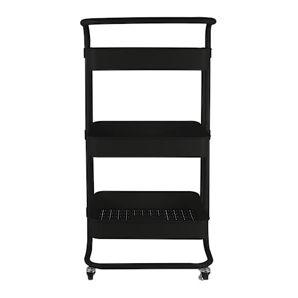 3-Tier Rolling Storage Cart, Black