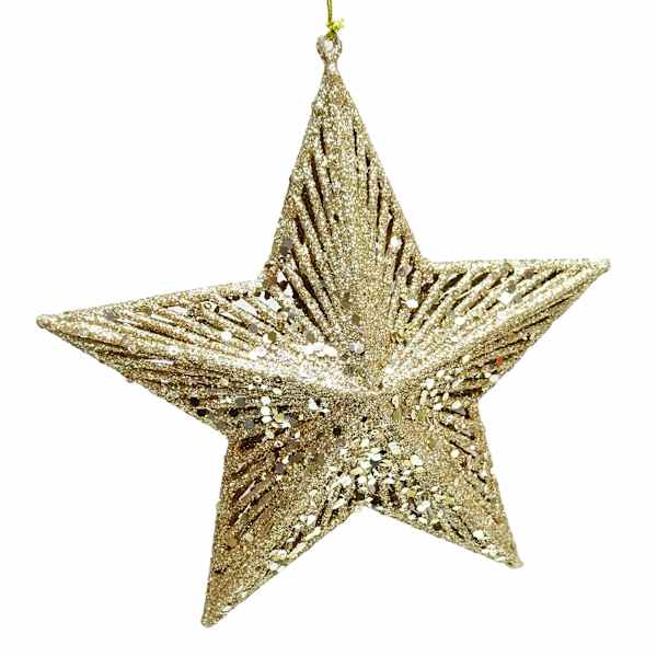 Gold Glittered Star Ornament, 8"