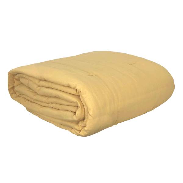 Honeybloom 3-Piece Yellow Cotton & Linen Comforter Set, King