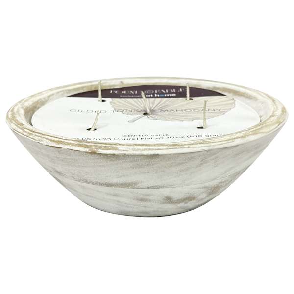 Found & Fable Gilded Tonka & Mahogany Scented Wooden Bowl Candle, 30oz