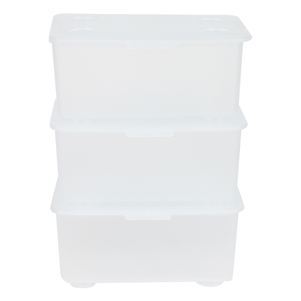 3-Pack Mini Stacking Storage Box, Clear