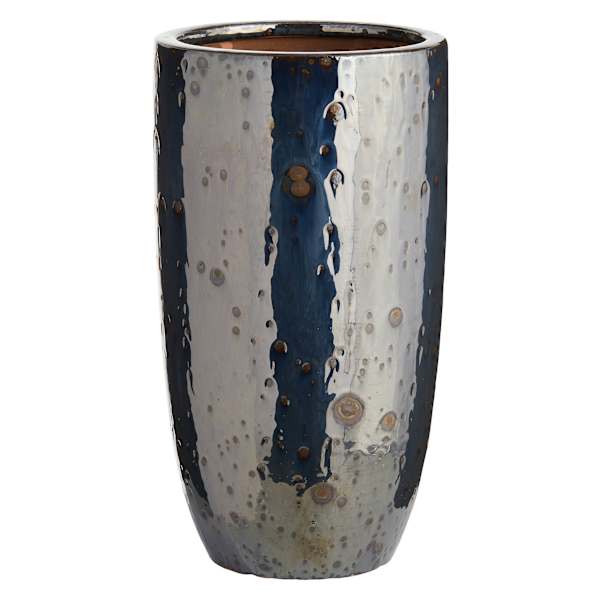 Tracey Boyd Tall Black Lava Glazed Outdoor Planter, Small