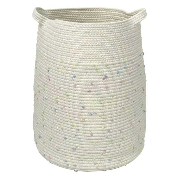 Tiny Dreamers Kids Poly Rope Pastel Dot Hamper, Large