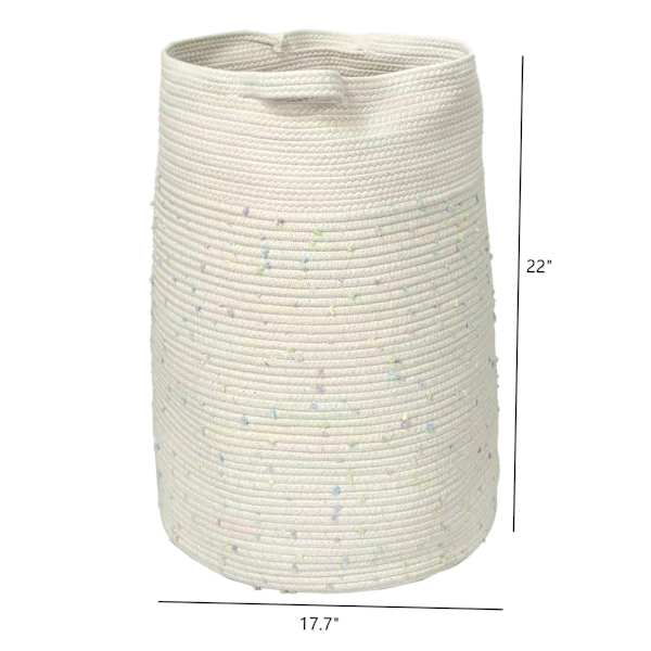 Tiny Dreamers Kids Poly Rope Pastel Dot Hamper, Large