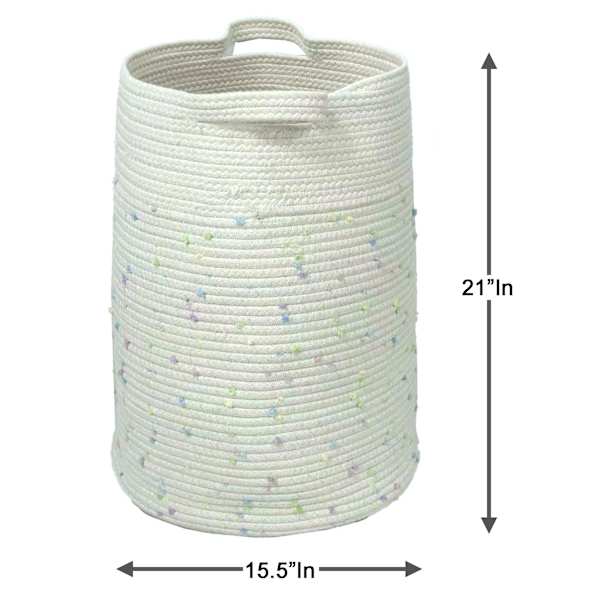 Tiny Dreamers Kids Poly Rope Pastel Dot Hamper, Small
