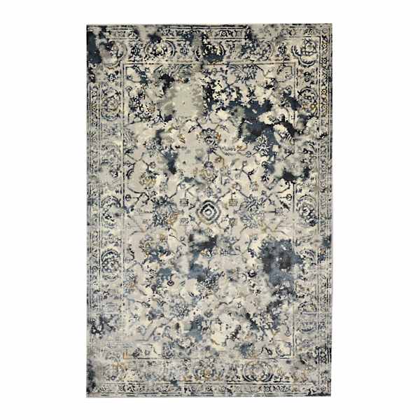 (B551) Magnolia Blue Vintage Floral Runner, 2x7