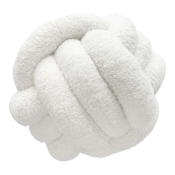 Crosby St. White Plush Knot Pillow, 12"