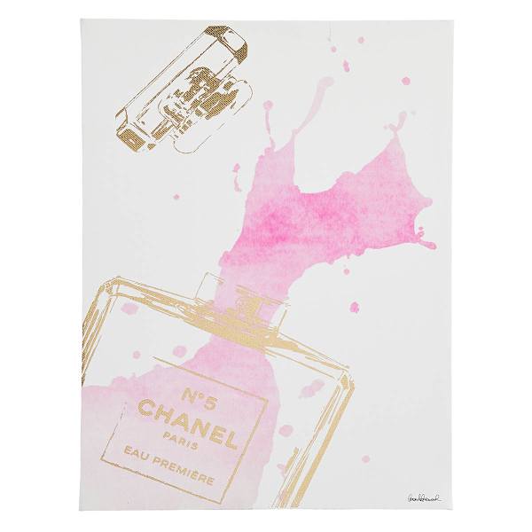 Fashion Bottle Splash with Foil Canvas Wall Art, 12x16