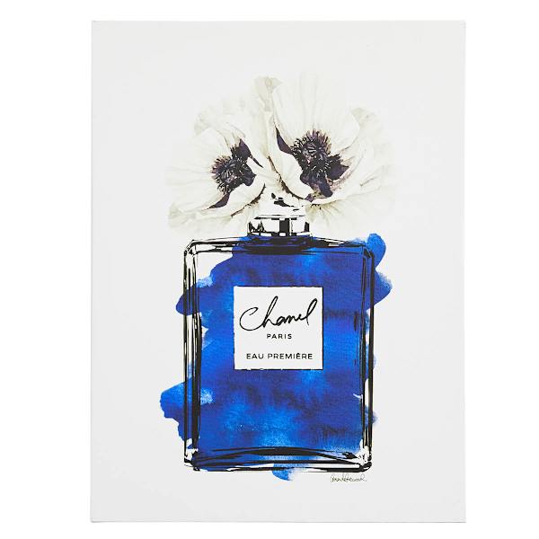 Flower Perfume Bottle Canvas Wall Art, 12x26
