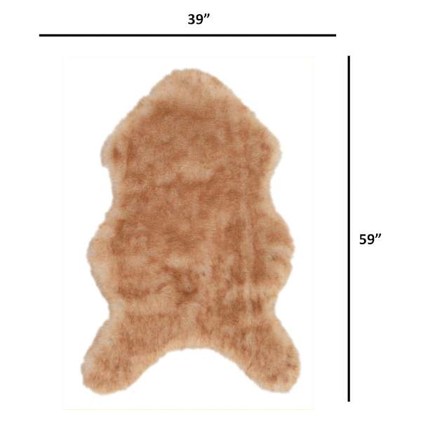 (C208) Ty Pennington Faux Fox Fur Accent Rug, 3x5