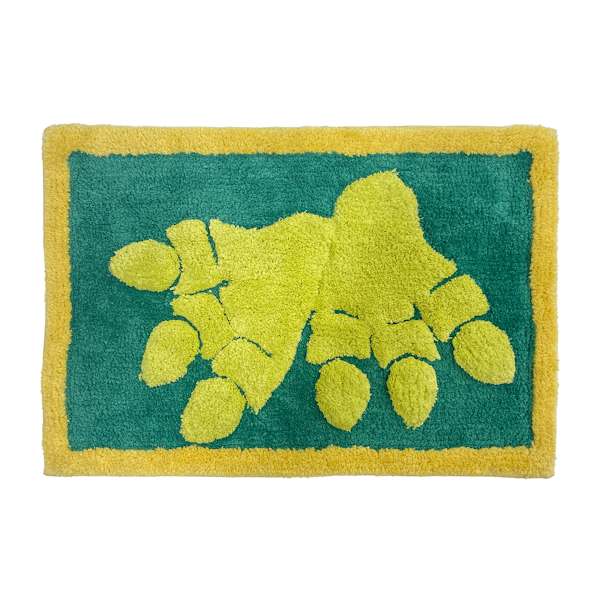 Tiny Dreamers Blue & Green Dinoskater Dino Feet Bath Rug, 17x24
