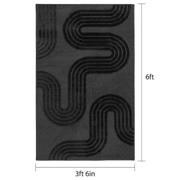 Coal Tufted Accent Rug, 4x6
