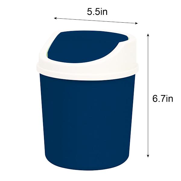 Navy Blue Lidded Trash Can, 1.5l
