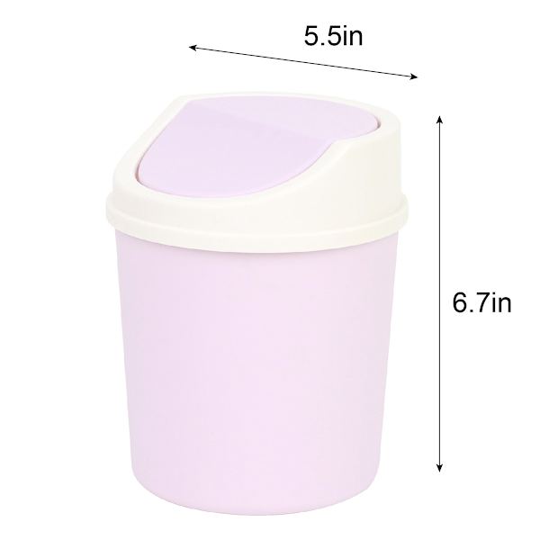 Lavender Lidded Trash Can, 1.5l