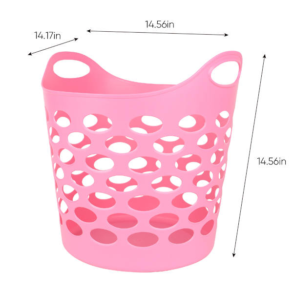 Pink Flexible Laundry Hamper, 30l