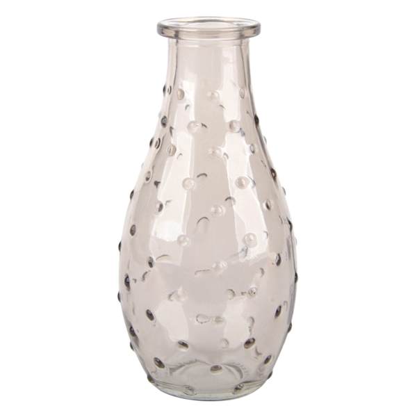 Grey Glass Dot Bud Vase, 5.5"