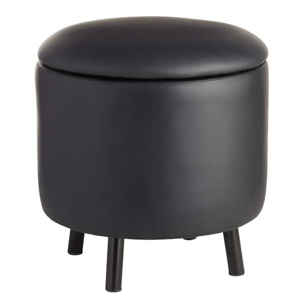 Crosby St. Andre Storage Ottoman, Black