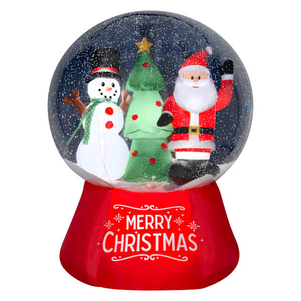 Snow Globe Scene with Santa & Snowman Christmas Inflatable, 6'